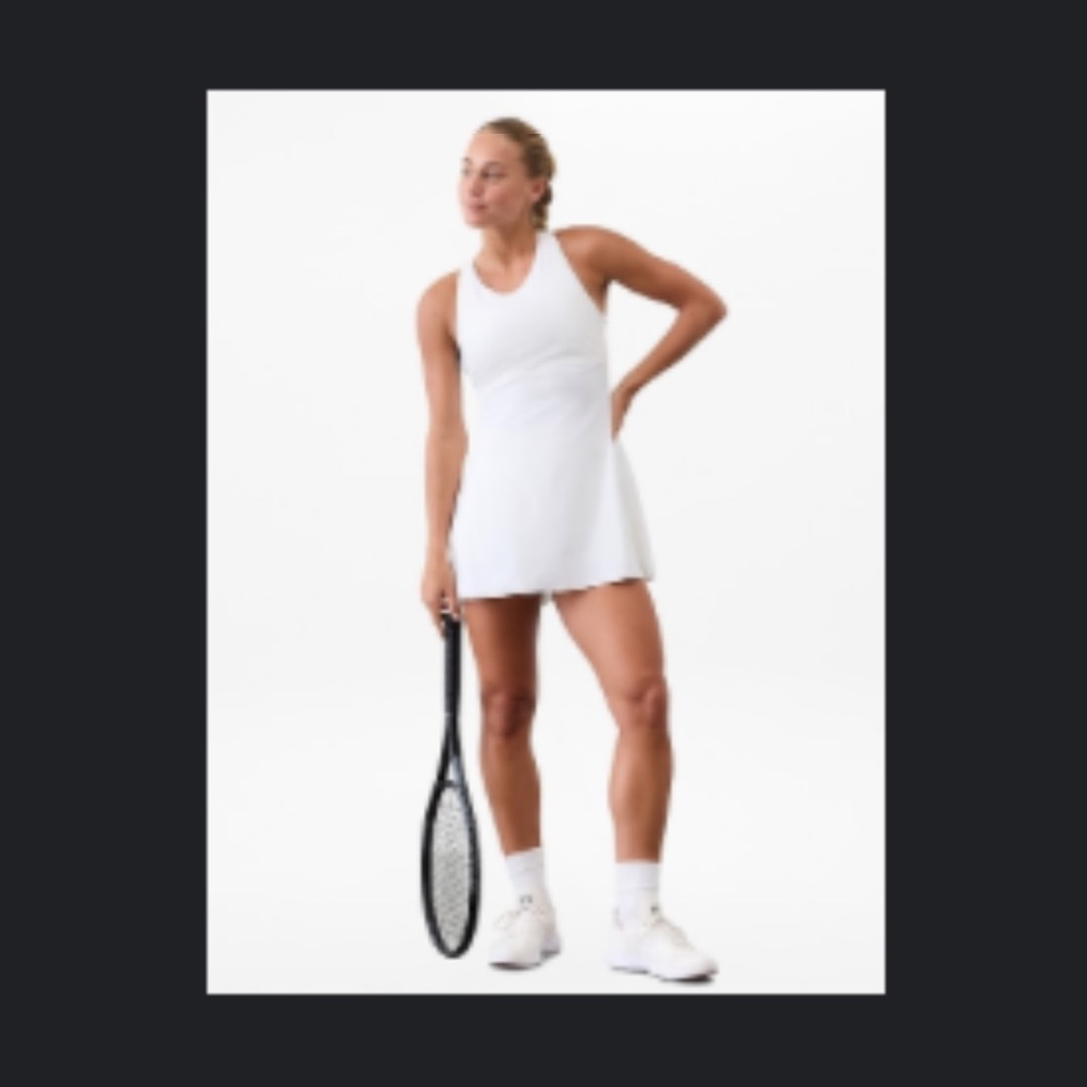 Athleta Dress Athleta Women’s Large White Tennis Dress w/ Pleated Skirt NWT